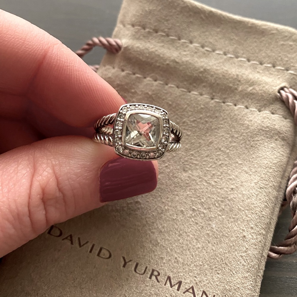 David Yurman Petite Albion white Topaz with diamonds